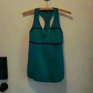 Lululemon tank top turquoise with black band size  small